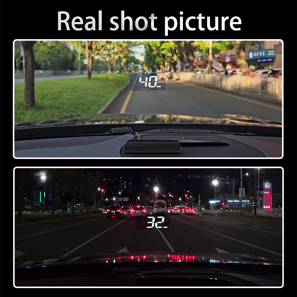 Car HUD Speedometer Windshield Projector With Sun Visor, Digital GPS Speed Display, USB Plug  Play, Auto Brightness, Clear White Projection photo 4