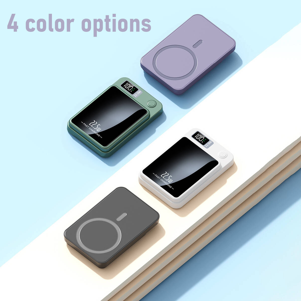 12000mAh Magnetic Wireless Power Bank With LED Display, 22.5W Fast Charging, Portable For Multiple Devices photo 3