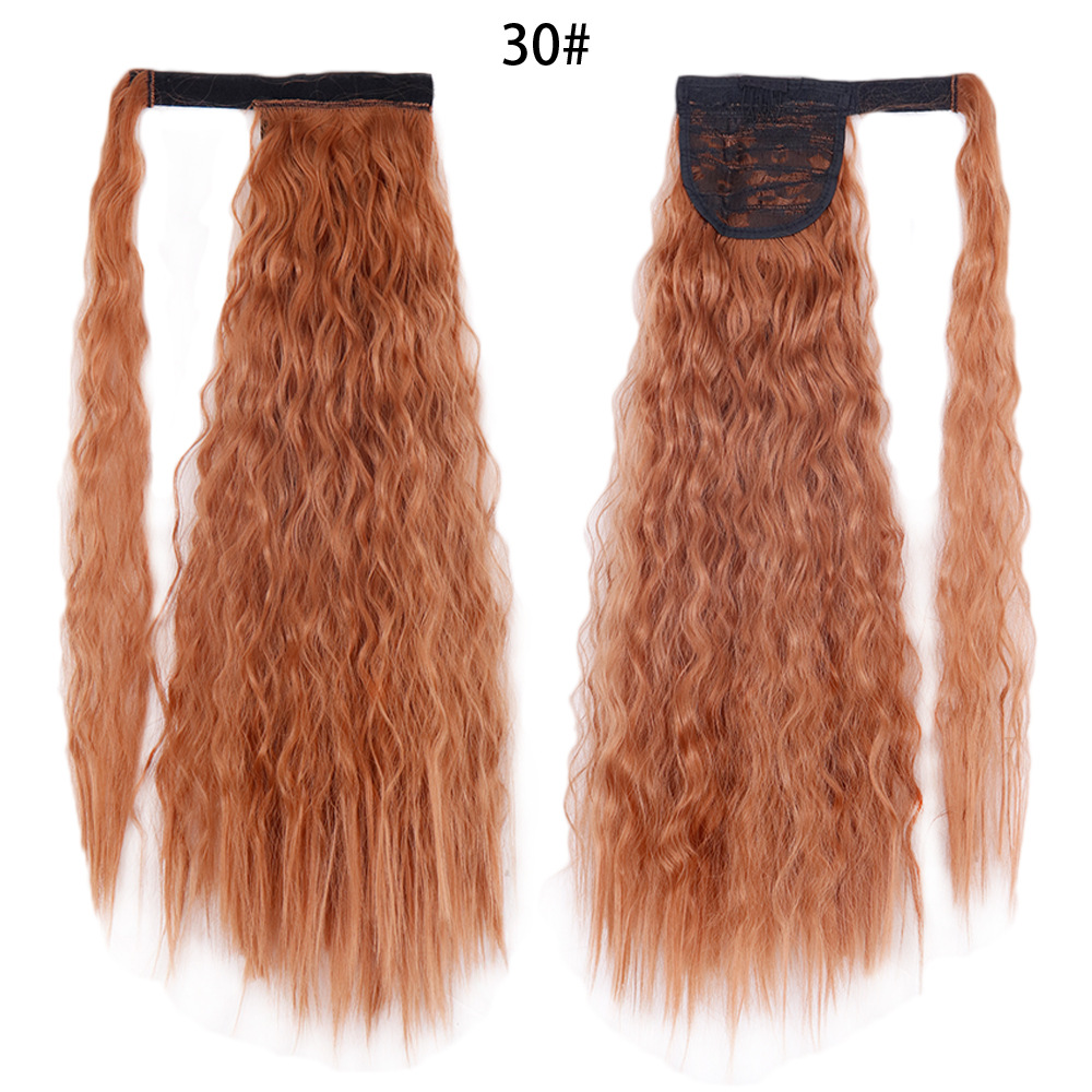 Ponytail Wig Water Wave Velcro Banding Chemical Fiber High Temperature Silk photo 8