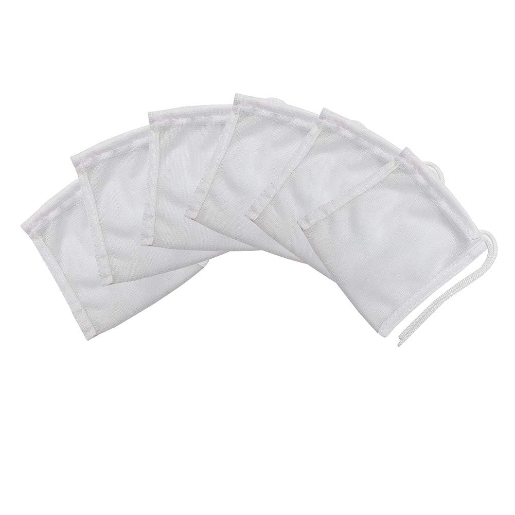 Fish Tank Small Sized Filter Bags, 6 Pack High Flow Bags 3 By 4 Inches Aquarium Filter Media Mesh Bags With Nylon Drawstrings,White photo 6