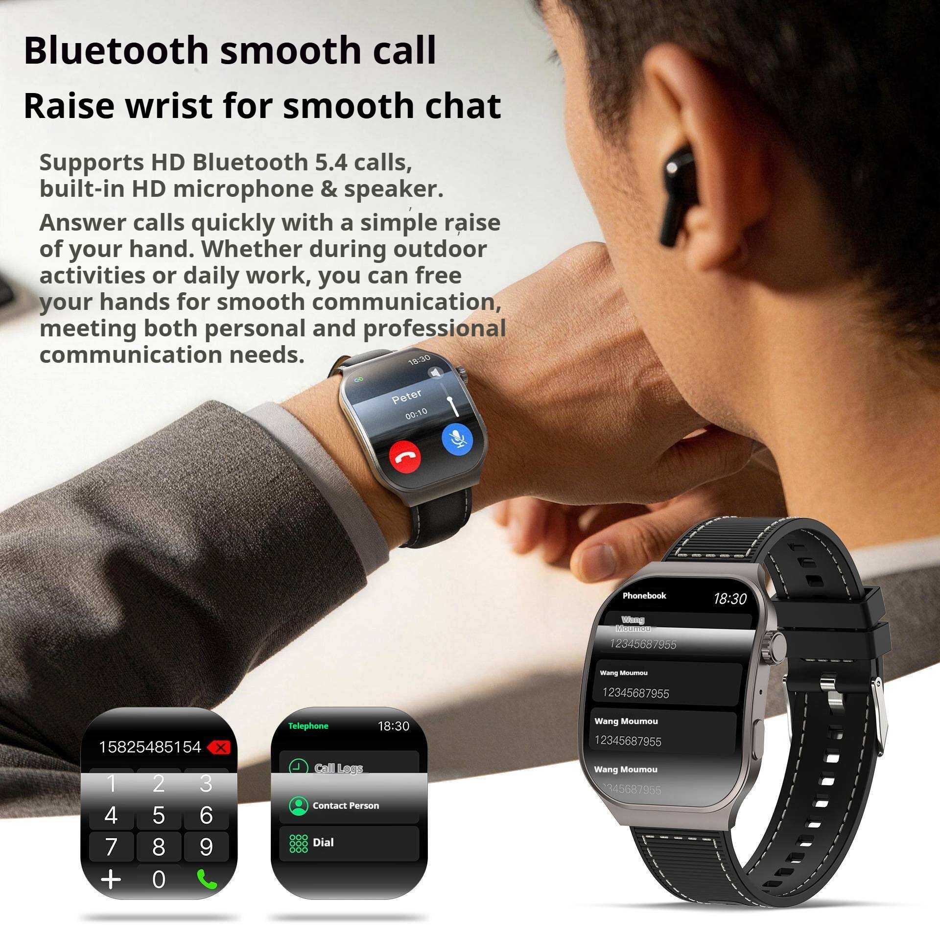 KP-S112 Curved-Screen Smartwatch New Model With Calling Heart Rate Health Monitoring Blood Oxygen Tracking Long Battery Life And Multiple Straps In Stock photo 7