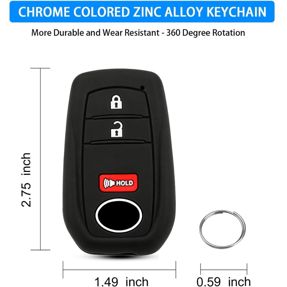 Key Fob Covers 2 Pack, 3 Button Silicone Rubber Protective Cases For Car Remote Key Fobs photo 5