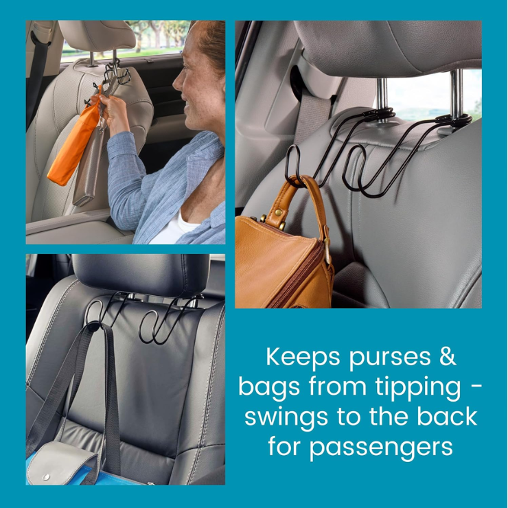 Heavy Duty No-Slip Unbreakable Metal Car Hooks For Purses, Bags And Hats photo 2