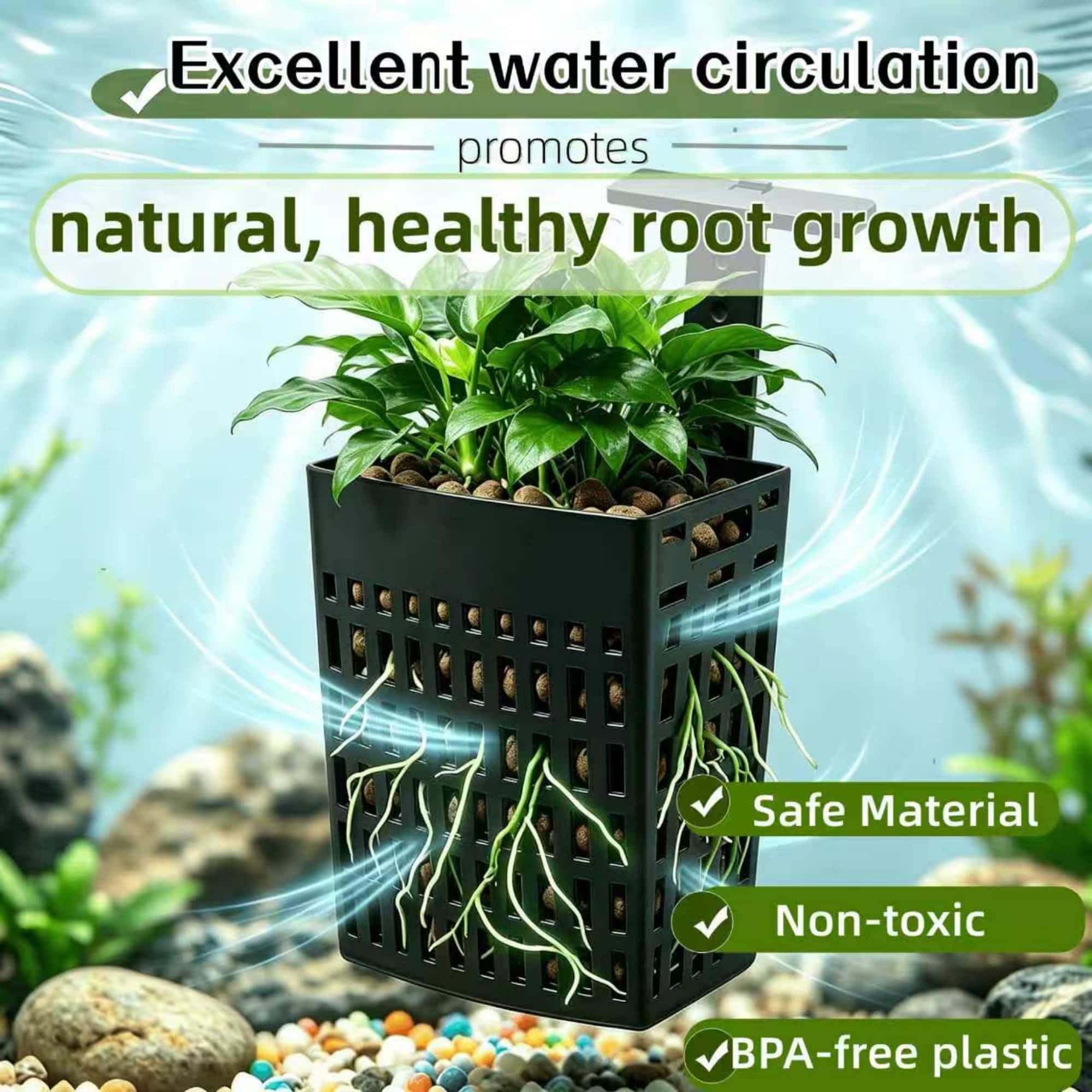 2 Pack Upgraded Aquarium Plant Holder, Adjustable Width And Height Hook Fish Tank Plant Holder With Suction Cup For Aquascape Decor photo 3