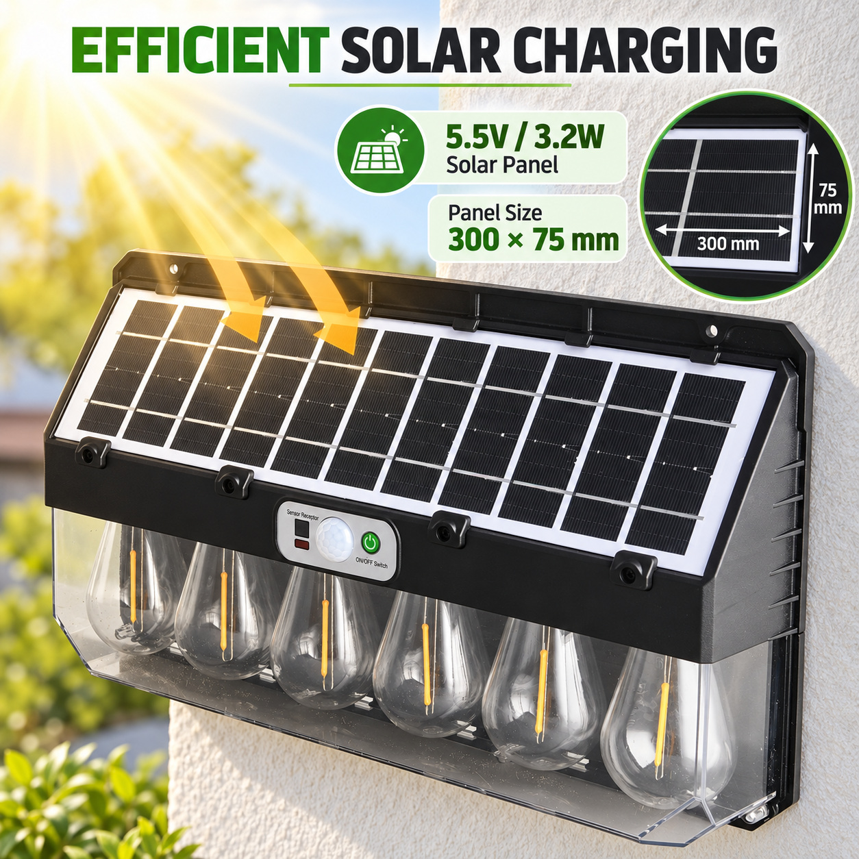 Solar Powered Rechargeable Motion Sensor LED Work Light 4800mAh For Auto W7116 6 Remote Control photo 3
