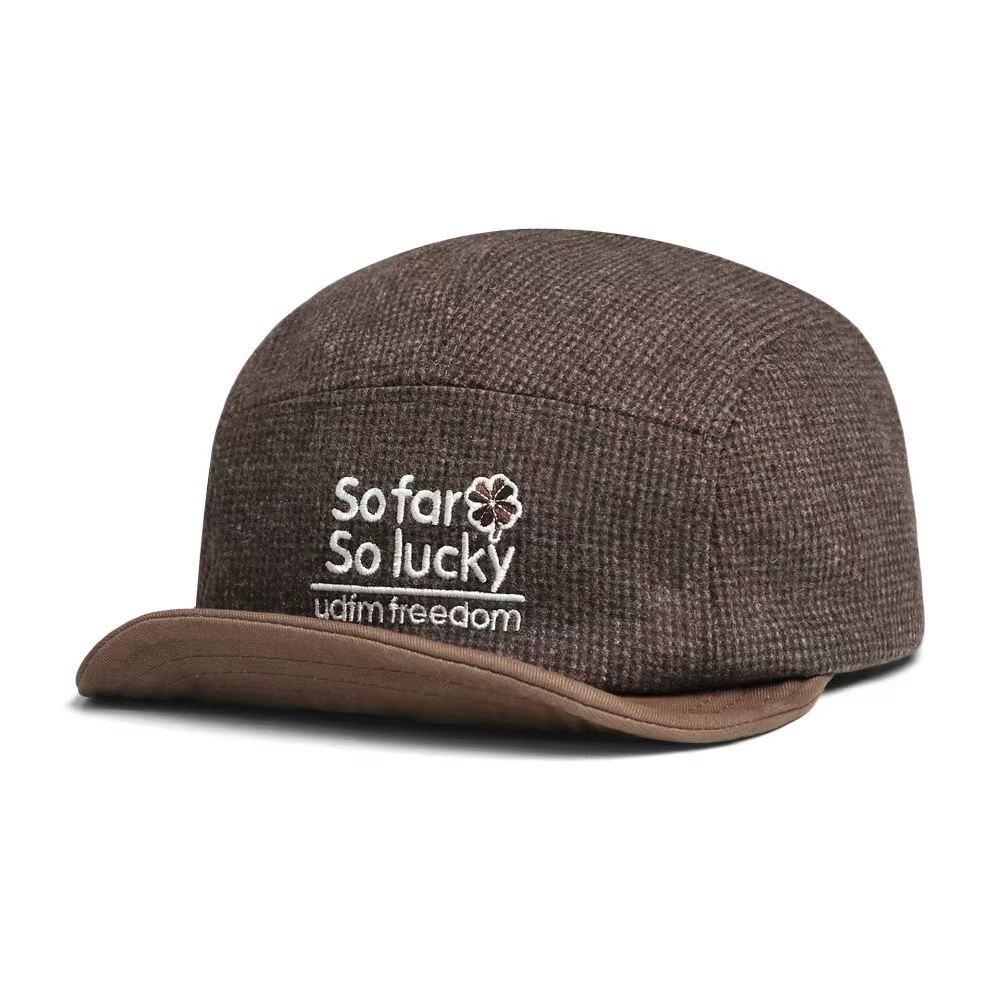 Korean-style Multi-color Lettered Soft Brimmed Baseball Cap For Autumn And Winter, Featuring Retro Small-checkered Pattern. Trendy And Versatile Casual Hat photo 4