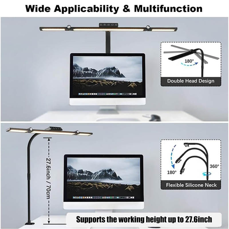 Led Desk Lamp With Clamp - Reading Table Lamp For Home Office With Atmosphere photo 4