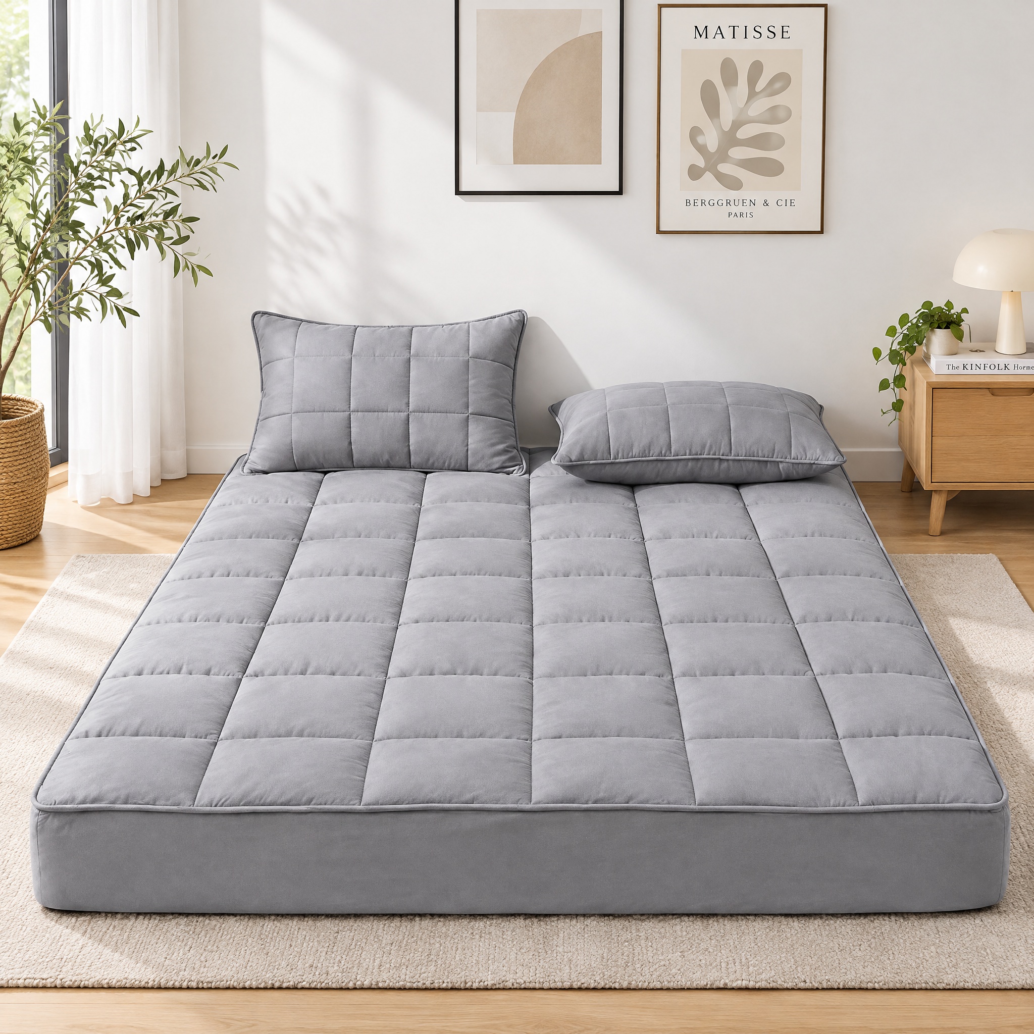 Quilted Fitted Mattress Pad, Deep Pocket Mattress Protector, Soft Fluffy Bed Cover For Bedroom photo 2