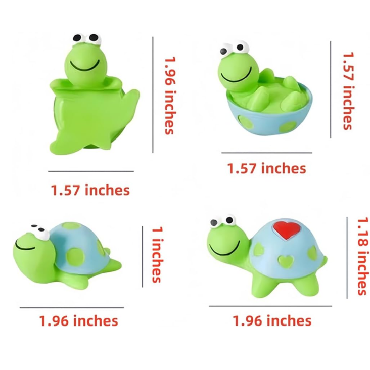 4 Pcs Mini Resin Tortoise Figurines, Cute Car Dashboard Decor  Funny Rearview Mirror Ornaments, Fairy Garden Landscape Decor, Unique Gift For Pet Lovers Green Turtle photo 2