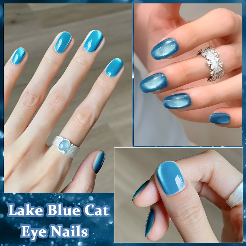 MS RAINBOW AURORA CAT EYE GEL 01 12ML Lake Blue Shimmer Crystal Cat Eye UV Nail Gel Easy Magnetic Attraction DIY Manicure For Students Daily Nails photo 2