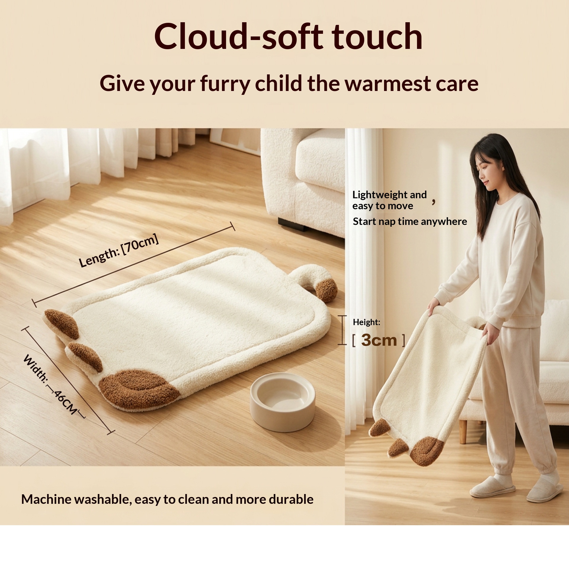 New Dog Cushion Pet Cushion Soft Skin-Friendly Machine Washable New Style Lambskin Pet Cushion Pet Pet Pet Supplies photo 2