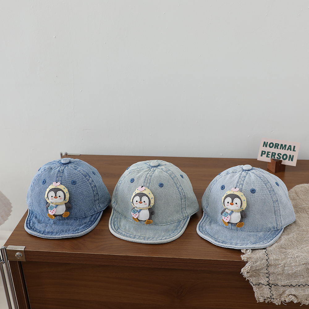 Cartoon Three-dimensional Penguin Children's Cowboy Baseball Cap - Washed Soft Brim Baby Duckbill Hat - Outdoor Outing Hat photo 2
