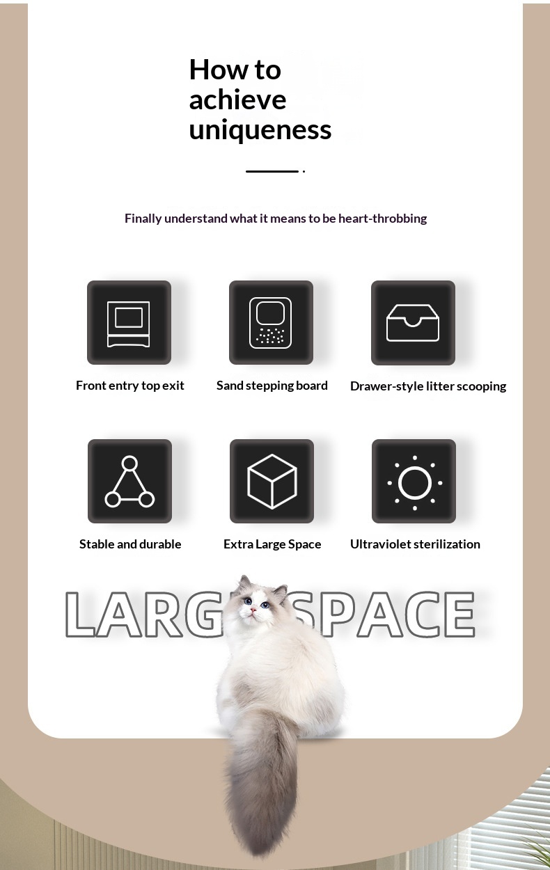 Extra-large Fully Enclosed Drawer-Type Foldable Cat Litter Box photo 5