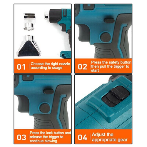 2000W Cordless Heat Gun Hot Air Gun Temperature 300-535 For 18V Battery photo 5