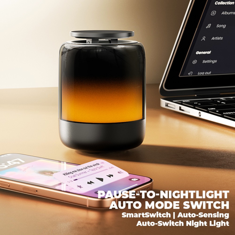 Mini Portable Bluetooth Speaker Phone Holder 4-in-1 Bracket Speaker Night Light photo 4