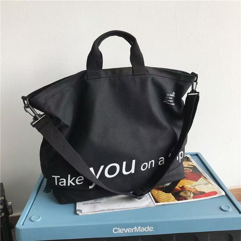 Vintage Canvas Bag Travel Bag Carry-On Luggage Large Capacity Canvas Storage Bag Portable Business Handbag - Black photo 1
