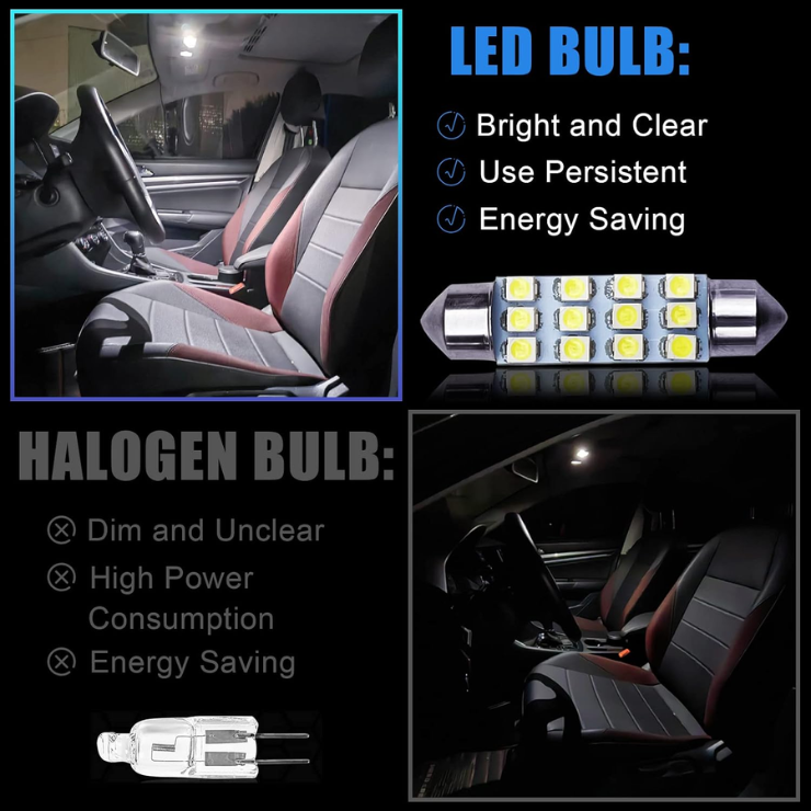 Car Led Bulb, Led Combination Set Of 24 Sets, Used For Car Interior Indoor Map Dome Trunk  License Lights, Etc. White photo 2