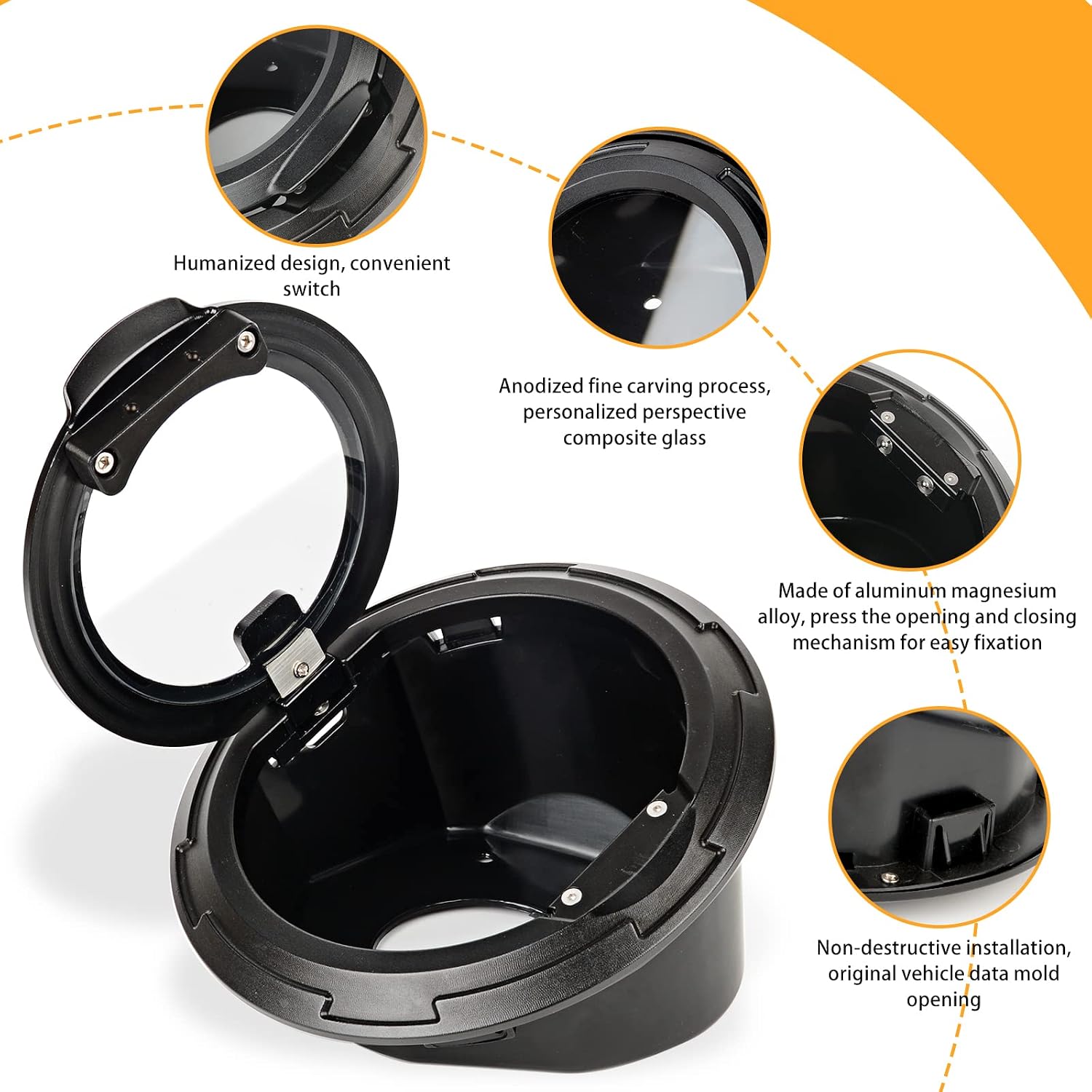 MAIKER Transparent Gas Tank Cap Cover For 2018-2025 Je Ep Wrangler JL 2 Door 4 Door Rubicon Sahara, Aluminum photo 2