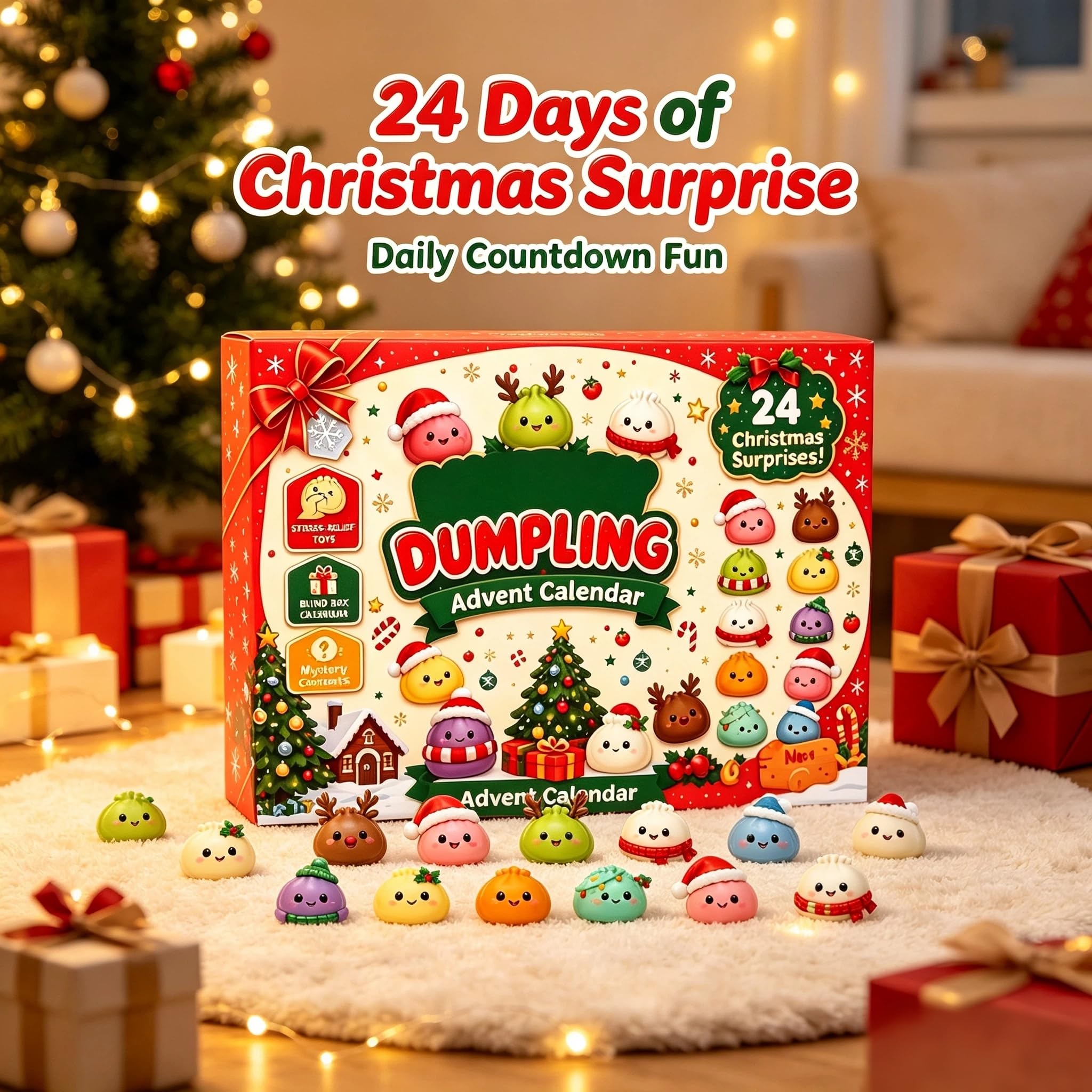 Advent Calendar 2026 Countdown, Christmas Squishies For Adults 24 Adorable Mini Item Surprises Sensory Fidget Toys For  Christmas Party Favors Gift  Advent Calendar 2026 photo 3