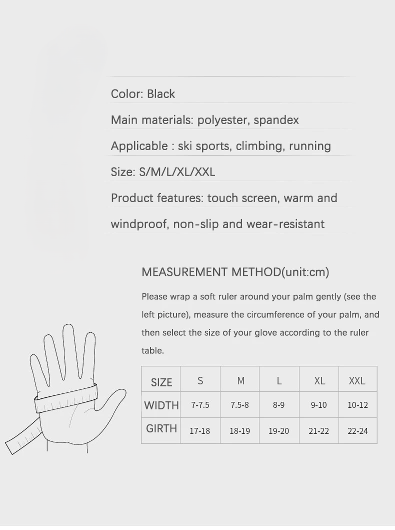 1 Pair Winter Touchscreen Gloves For Men Women, Windproof Anti-Slip Full Finger Gloves, Fleece Lined Waterproof Gloves For Cycling Motorcycle Hiking Skiing Outdoor Sports photo 5
