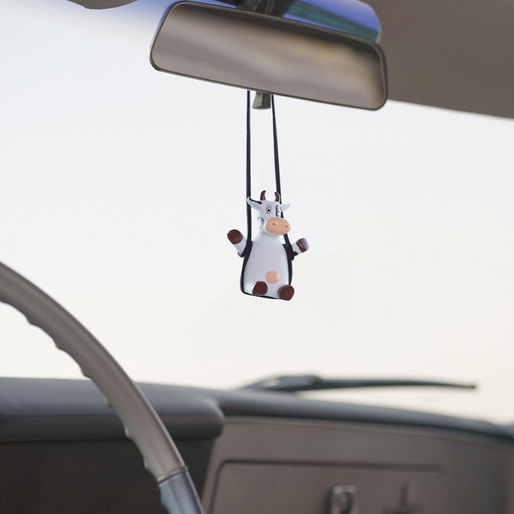 Swinging Cow Car Hanging Ornament  Favorite Farm Animal Car Interior Mirror Decorations, Funny Rear View Mirror Hanging Accessories, Ideal Gift For Animal Lovers Cow photo 5