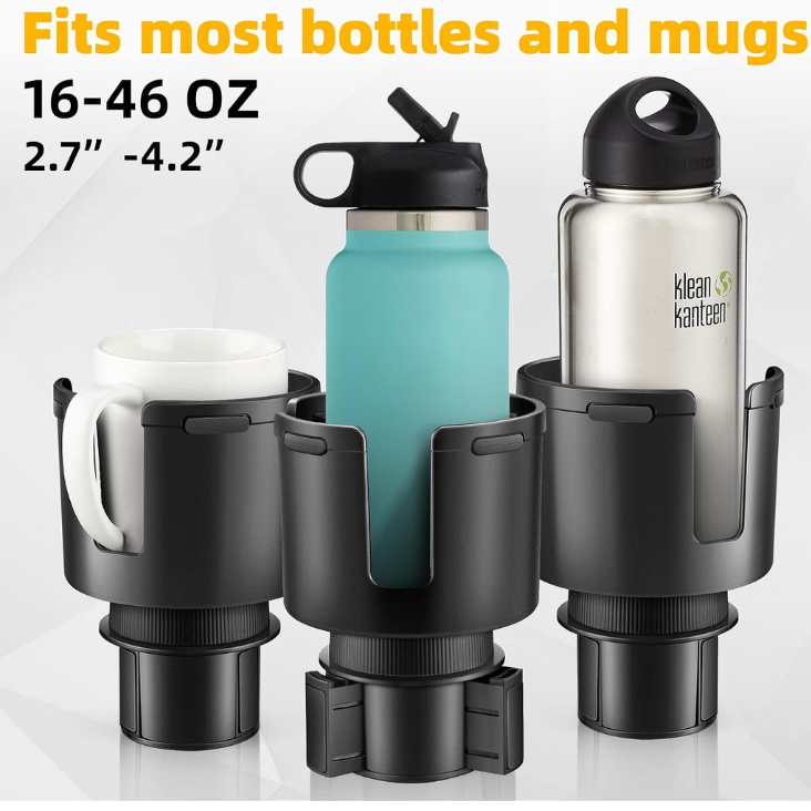 TYKOR Car Cup Holder Expander With Adjustable Base, Fits Bottles 16-46 OZ photo 3