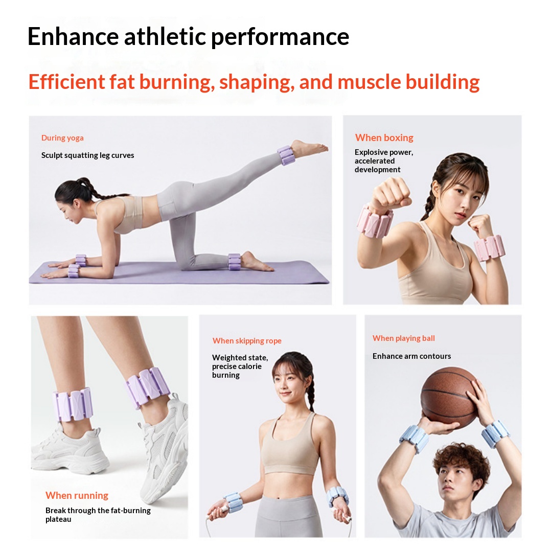 Fitness Silicone Weight-bearing Wristband, Multifunctional Detachable Sandbag Foot Ring, Home Yoga Fitness Resistance Arm Wristband photo 2