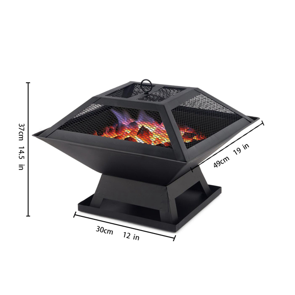 Modernisation Square BBQ Grill Outdoor Heater Garden Outdoor Fireplace Portable Fire Pit Contracted Barbecue Brazier Wood Stove photo 5