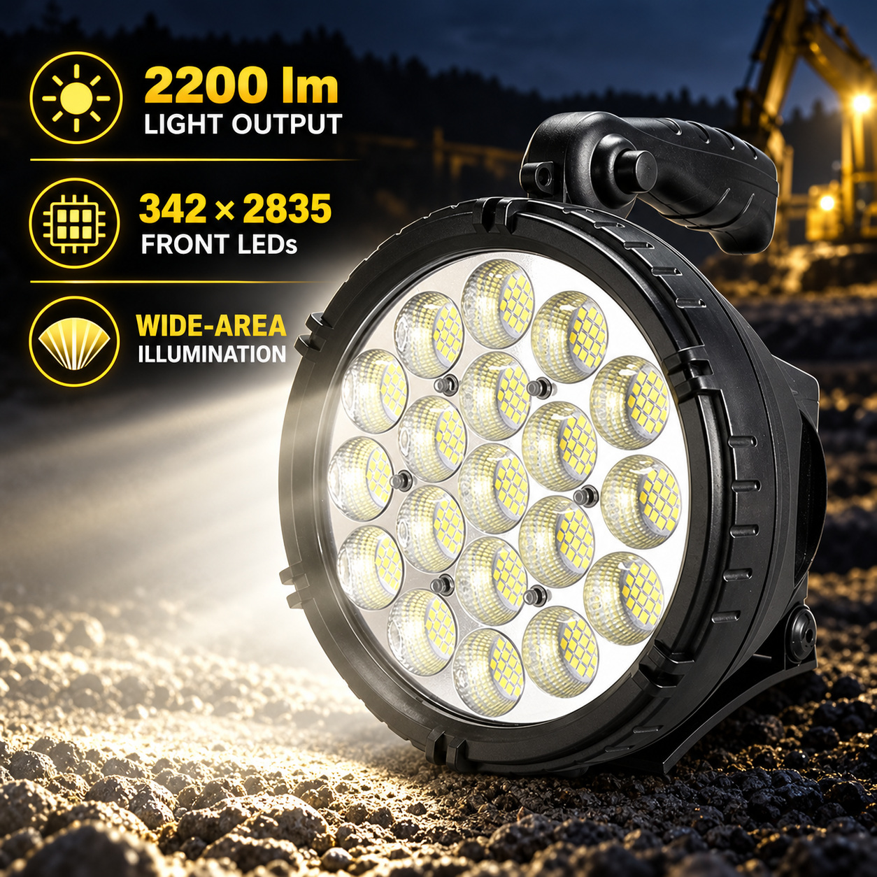 Rechargeable Battery Display LED Work Light 9000mAh For Auto W868A 2200LM Flood 6x 18650 Red photo 8