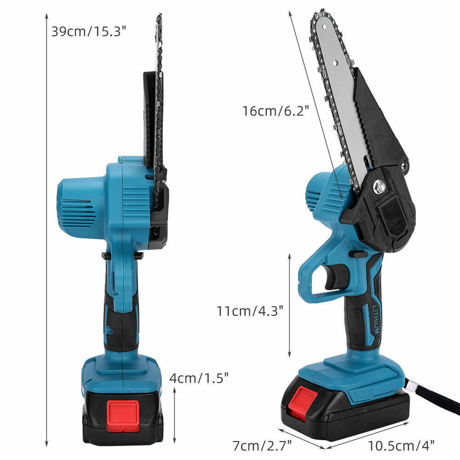 6in Chainsaw Cordless Rechargeable Wood Cutter Saw Chain Saws Electric photo 4