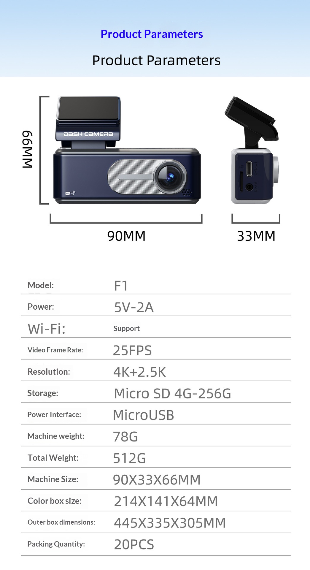 Dual-camera High-definition 4K Car Dashcam With Recording Function photo 2