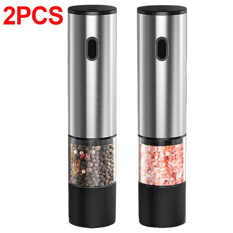 2PCS Electric Salt And Pepper Grinder Auto Mill Shaker Adjustable Coarseness V photo 6