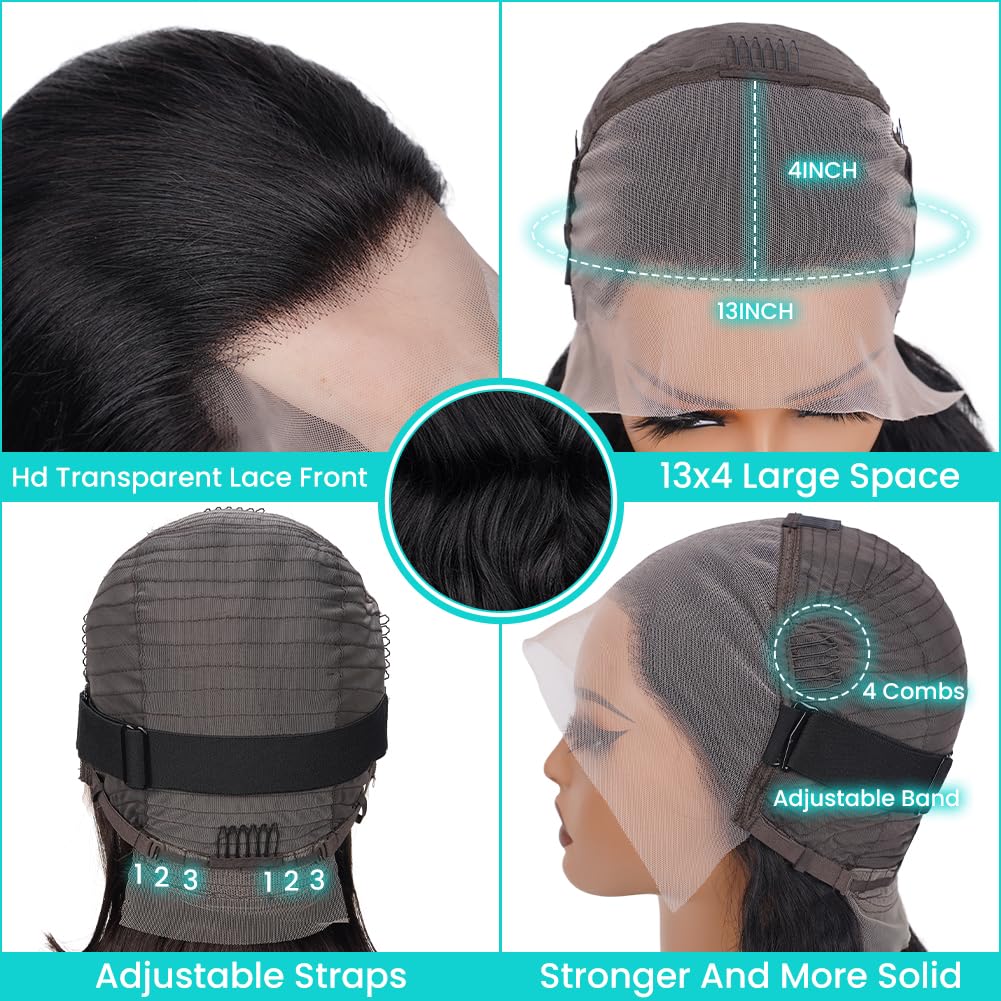 13x4 Lace Front Human Hair Wig Body Wave, Natural Color, Density photo 4