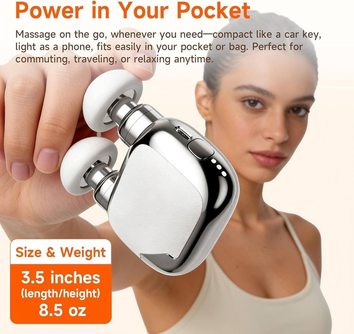 New Upgrade---Mini Muscle Massage Gun Electric Fascia Massager 2 Heads For Neck & Body photo 6