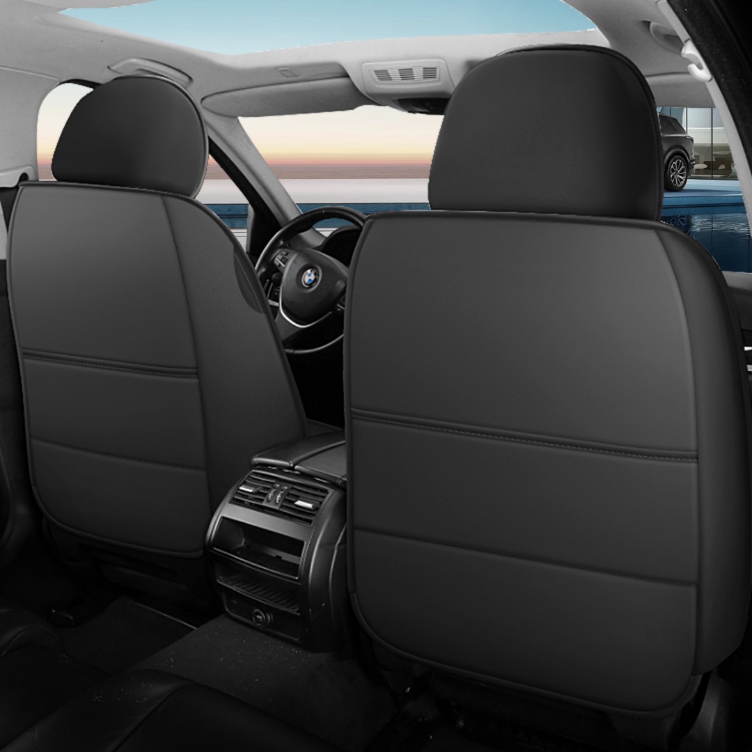 Universal 5 Seats Full Leather Car Seat Covers 8 Optional Colors Wear Resistant Auto Interior Seat Cushion Protectors For Most Vehicles photo 2