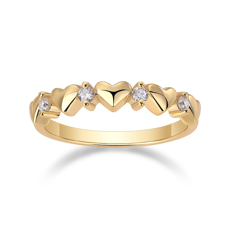 S925 Silver Gold Plated Heart Moissanite Ring, 3.9mm 4pcs D VVS1, GRA Certified US 5-9 photo 6