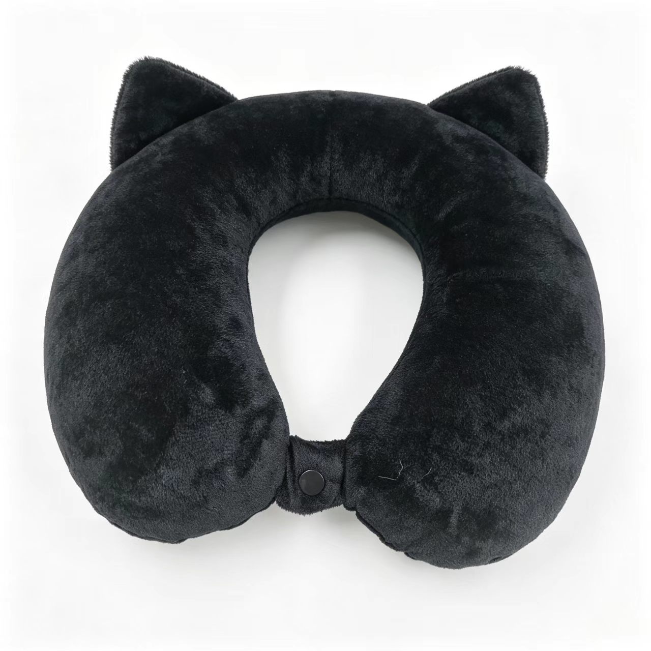 Black Cat U Pillow Plush Neck Support Travel Pillow With Button Closure Cozy Cushion For Car Seat  Home Rest photo 3