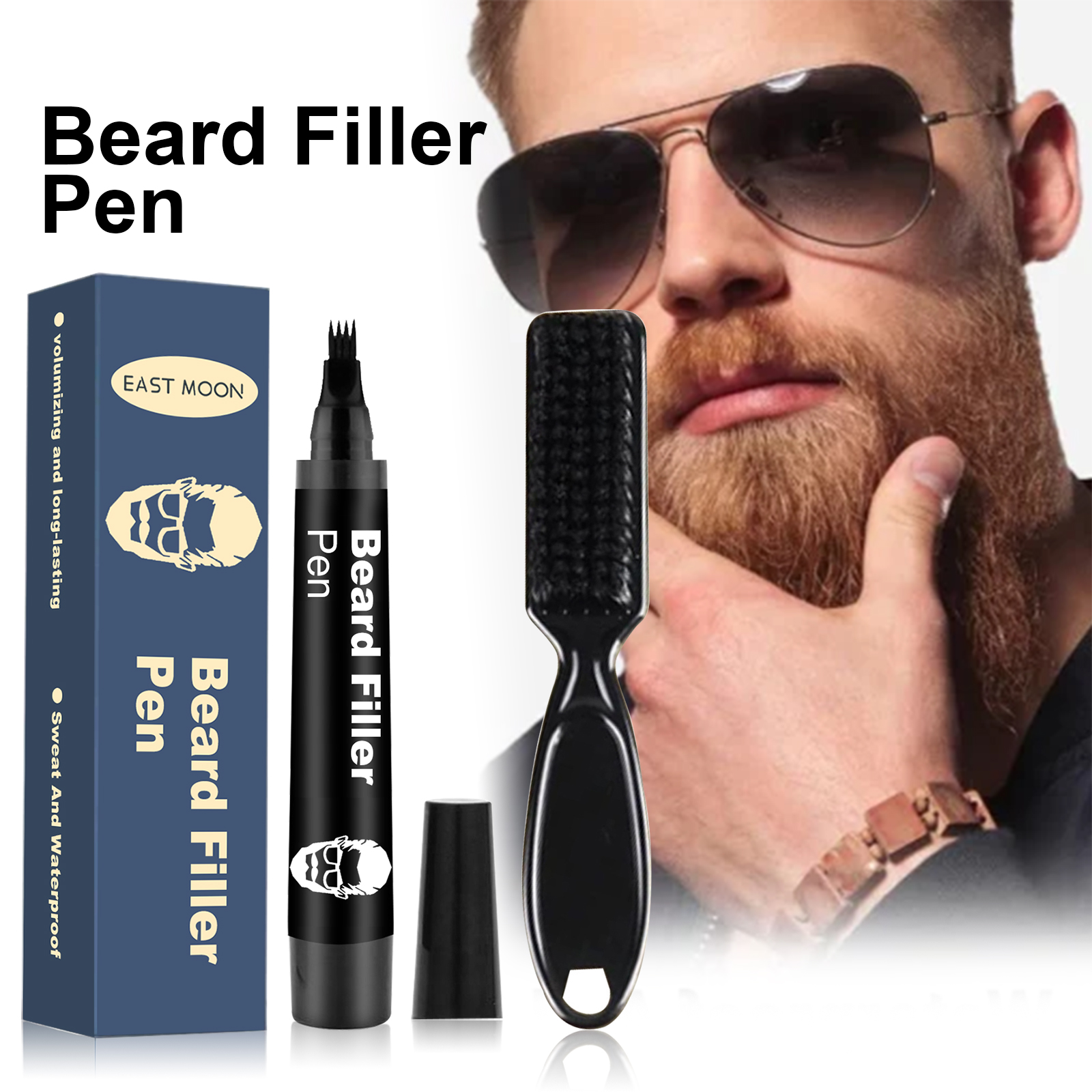 Beard Filler Black 1pc  1 Comb Box photo 8