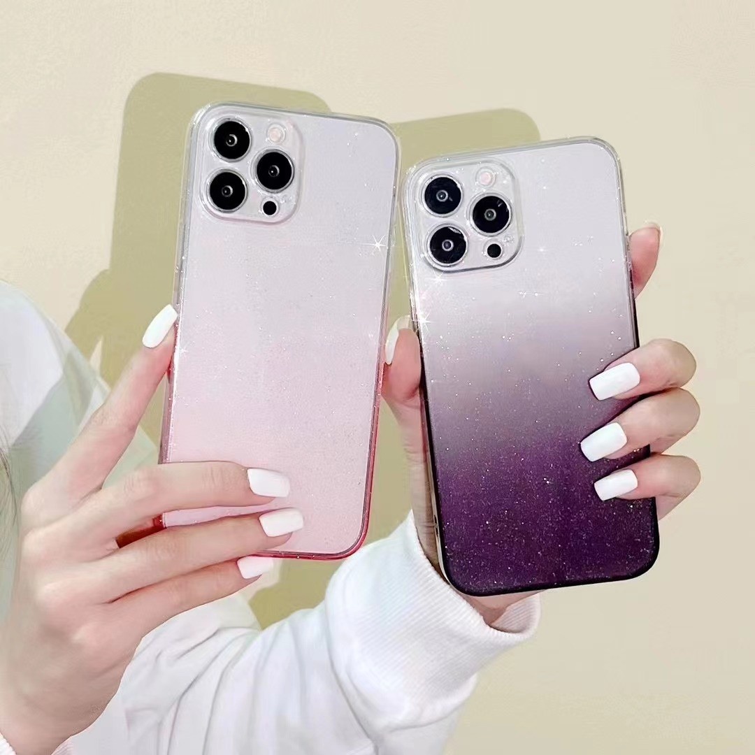 Gradient Glitter Transparent Glass Protective Cover photo 1