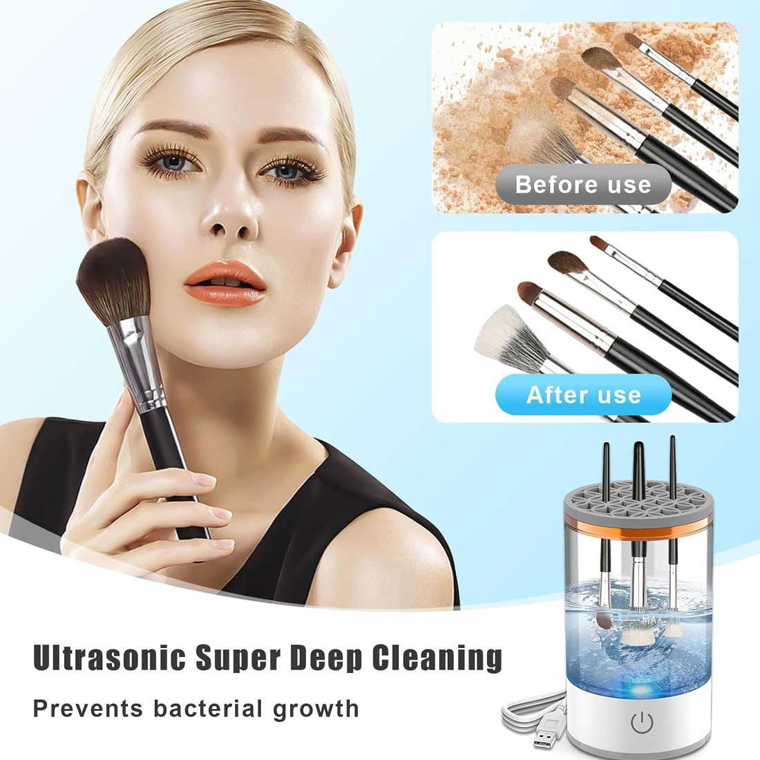 Electric Makeup Brush Cleaner Machine Portable Automatic USB Brush Cleaning Tool photo 5