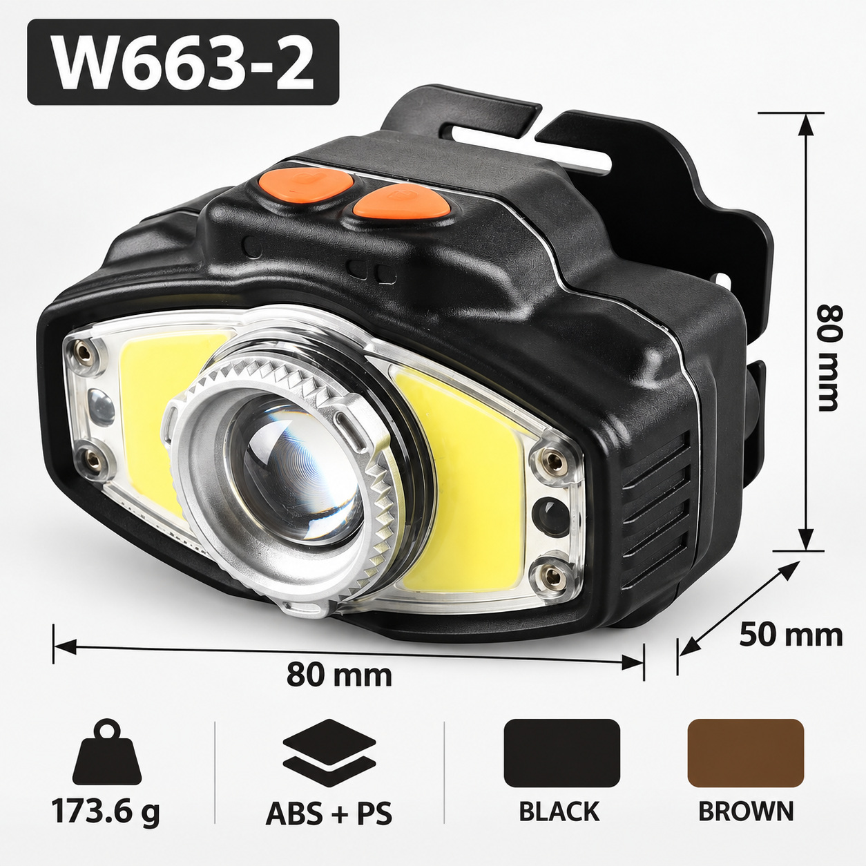 W663 2 Hands Free COB LED Headlamp 10W 4000mAh Rechargeable Type C For Camping Hiking photo 6
