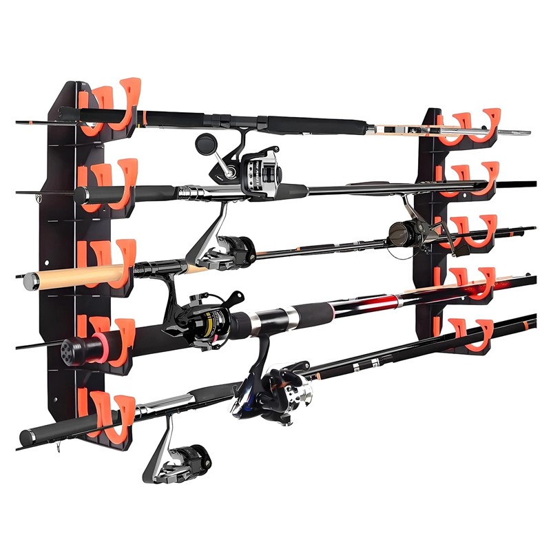 1Pair Fishing Pole Rod Holder 10 Reel Ceiling Or Wall Mount Garage For Storage photo 6