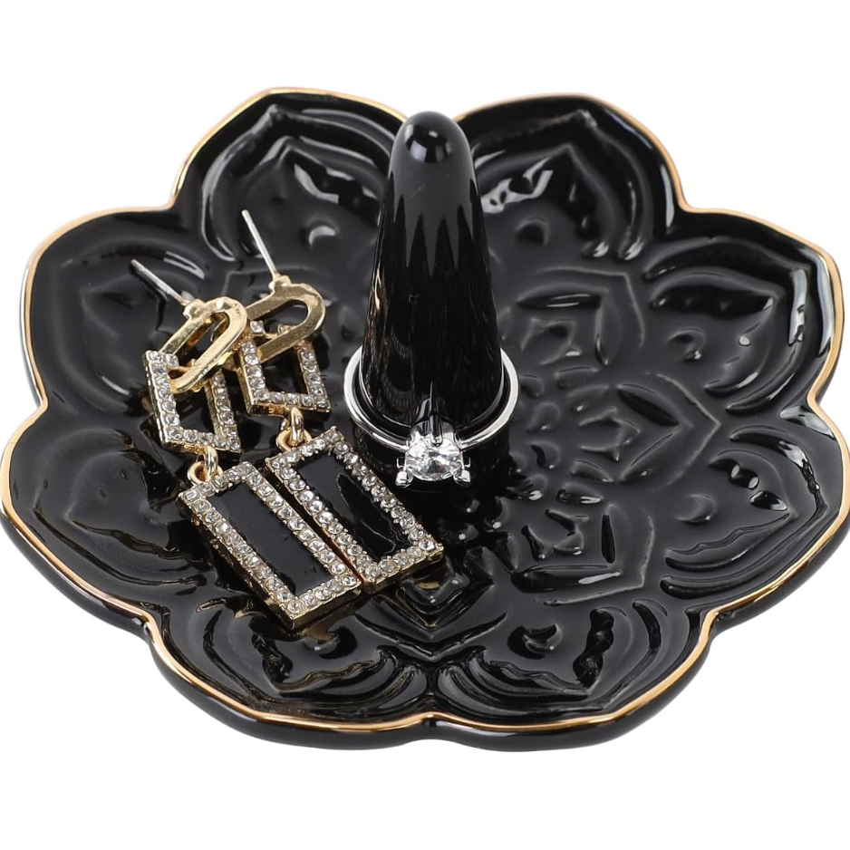 Ceramic White Mandala Jewelry Holder Decorative Ring Holder Trinket Tray Engagement Wedding Birthday Gifts For Women Her photo 8