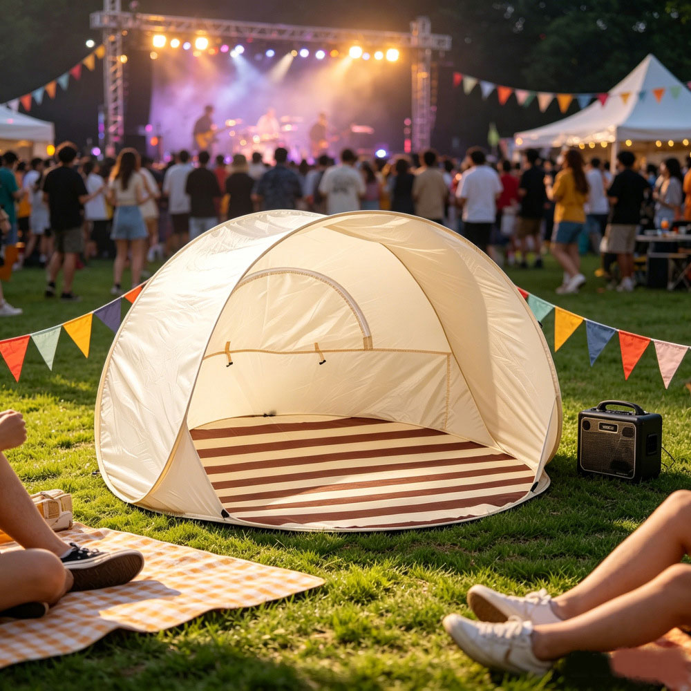 Beach Tent Outdoor Camping Sun Protection Simple Folding Tent Quick-Open Tent For Indoors Outdoors photo 6