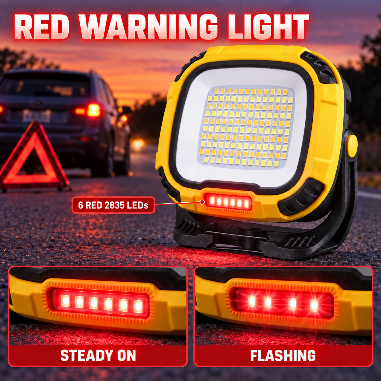 Rechargeable Magnetic Battery Display Type C LED Work Light Base Hanging W892 2 Adjustable Stand photo 3
