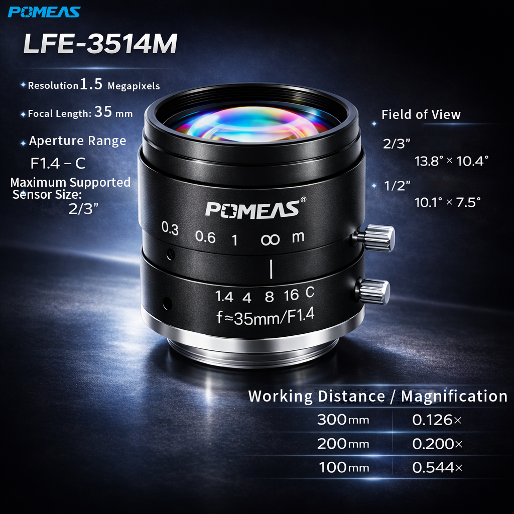 LFE-3514M 35mm F1.4 5MP Fixed Focal Length Machine Vision Lens For 2    3 Inch Industrial Cameras photo 3
