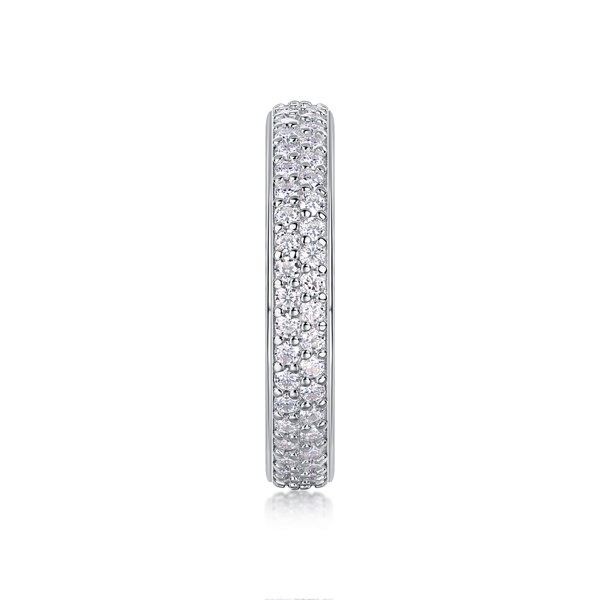S925 Silver 3.6g Platinum Plated Moissanite Ring, 4.0mm 164pcs D VVS1 Eternity Band, GRA Certified US 5-9 photo 2