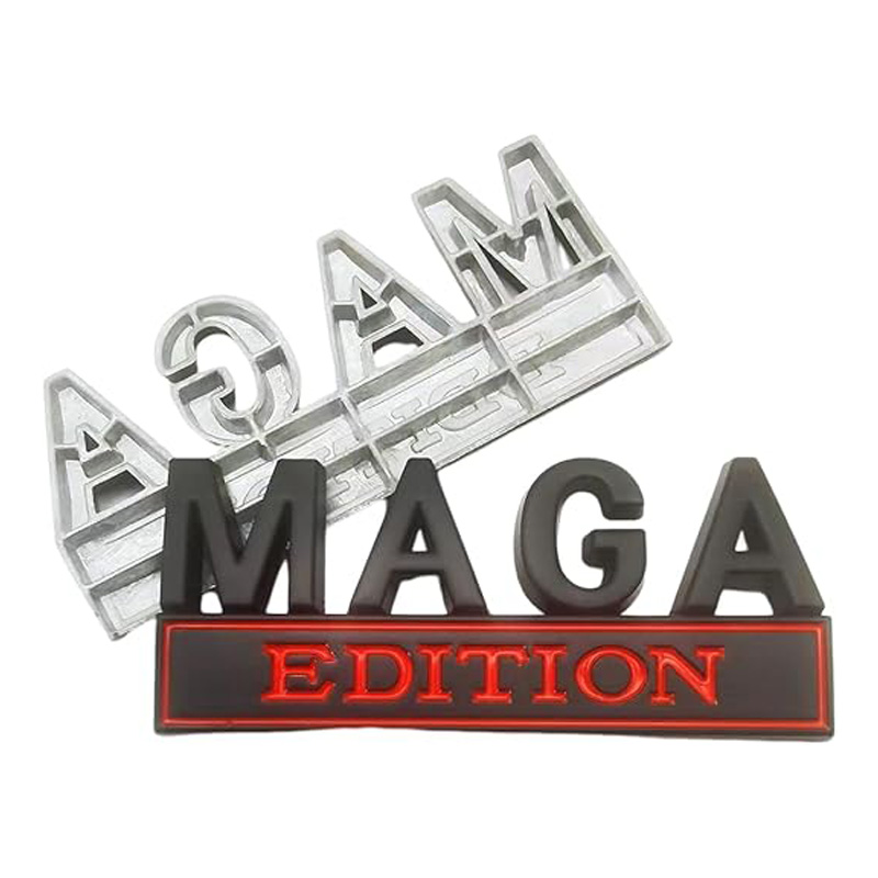 4pcs MAGA Edition Car  Metal Badge Sticker Truck Replacement, Suitable For General Motors SUV,Motorcycle, Bicycle Chrome Alloy photo 7