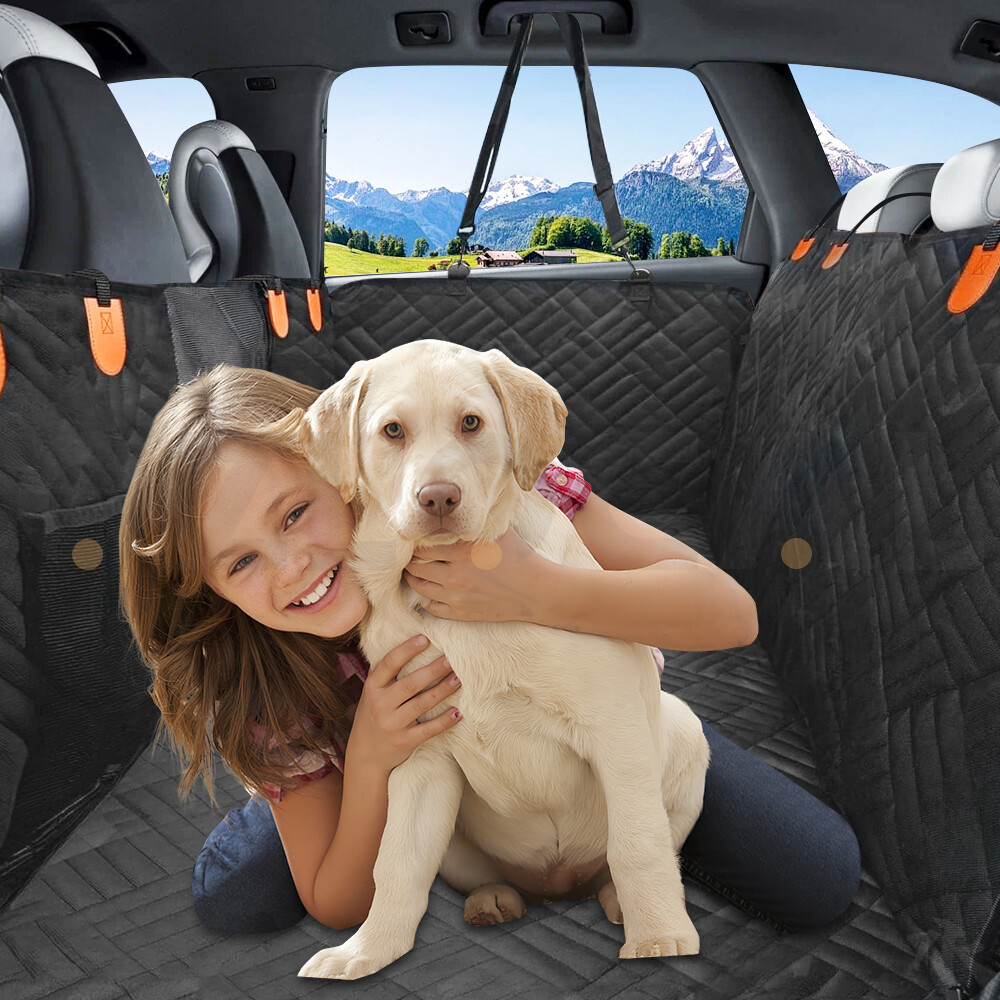 Hard Bottom Large Car Back Seat Mat Extender Protector Hammock For Dogs Black photo 4