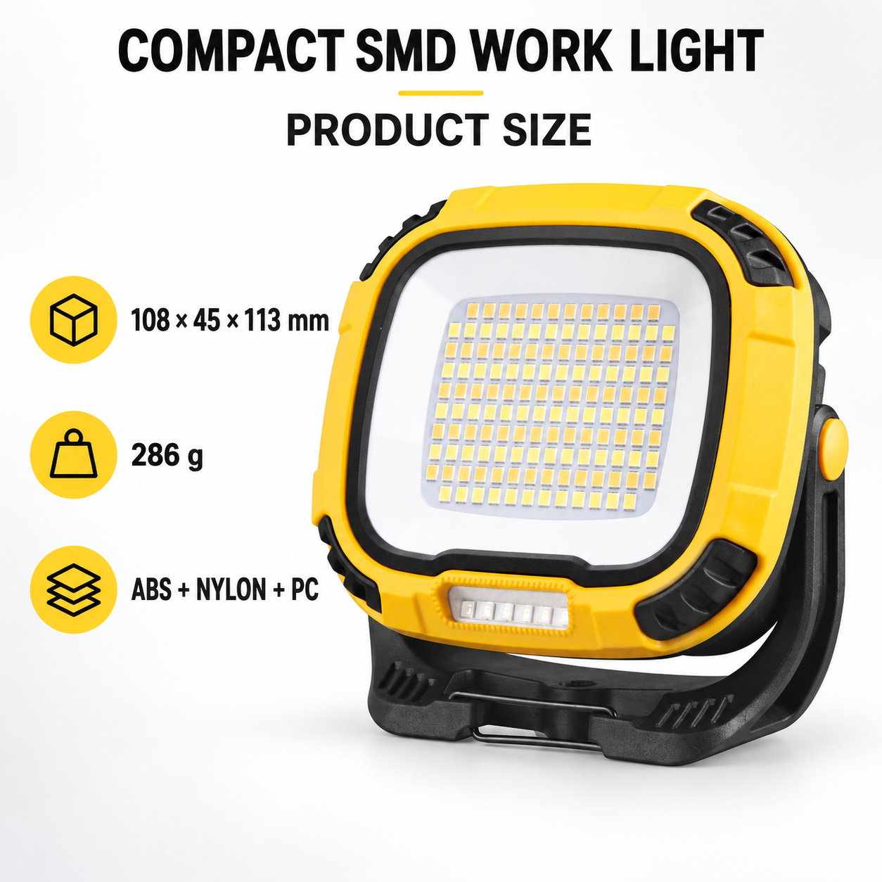 Rechargeable Magnetic Battery Display Type C LED Work Light Base Hanging W892 1 Hook Flood photo 2